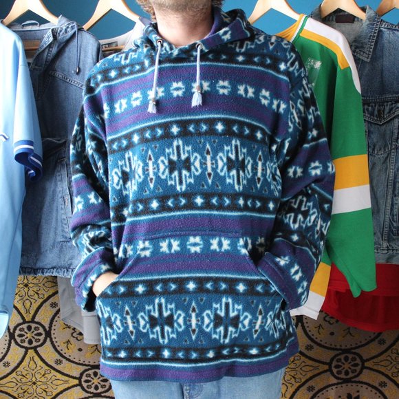 Vintage Other - Vintage Snowflake Technicolour Fleece Sweatshirt